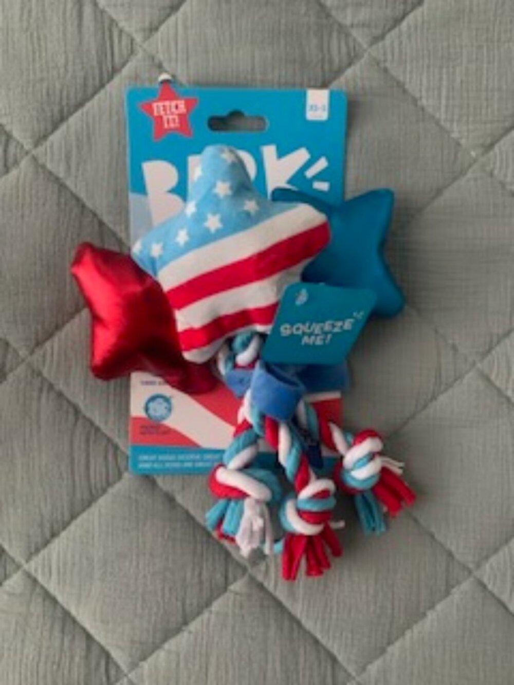 Star Spangles Plush Multi-Part Tug Dog Toy - NWT